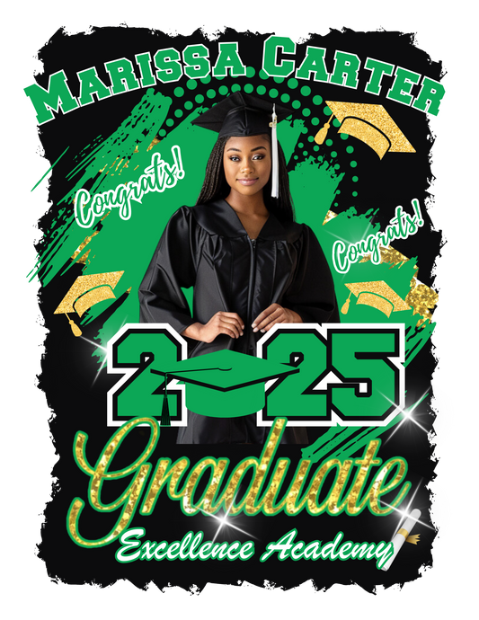 GREEN & GOLD GRADUATION CANVA EDITABLE TEMPLATE